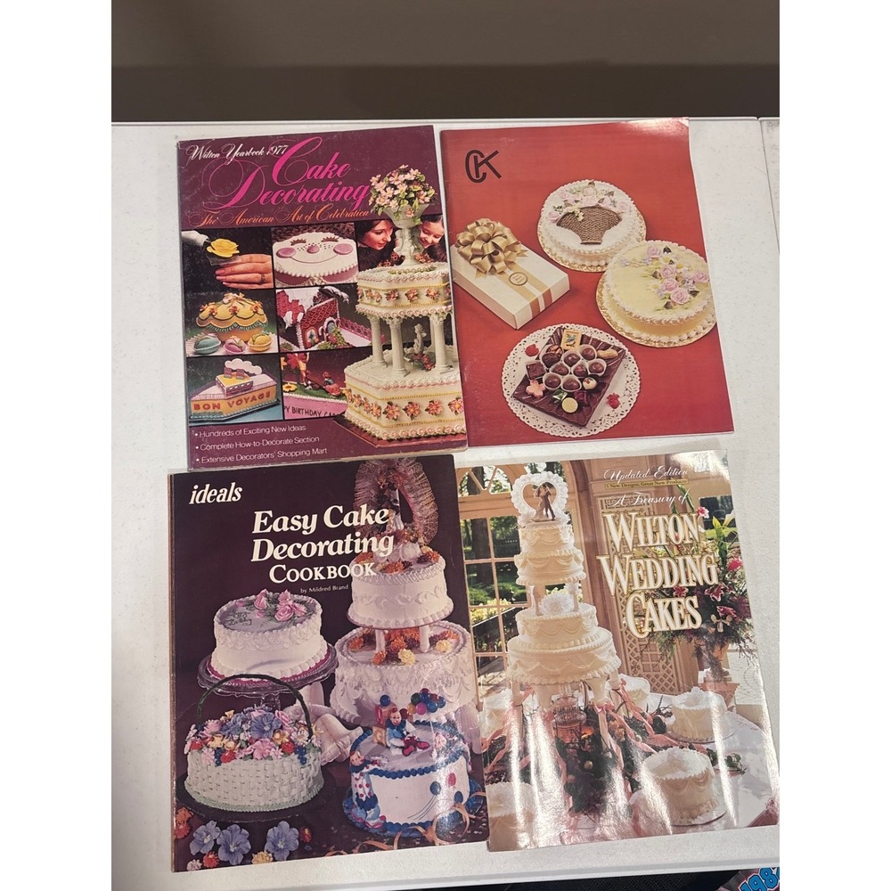 Vintage Wilton Cake Decorating Book Lot 1977 Yearbook Wedding Ideals CK Products